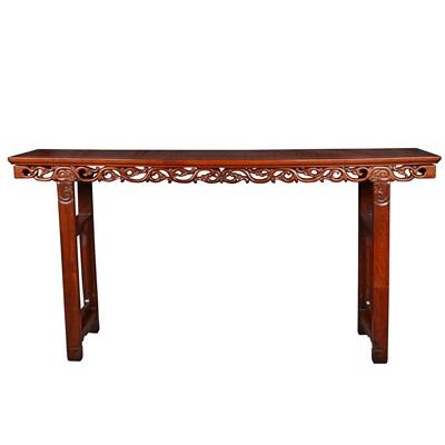 Lot 401 - A large Chinese hongmu hardwood table, late Qing dynasty