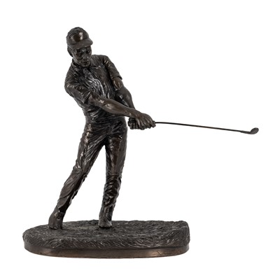 Lot 154 - Genesis Fine Arts, a bronzed resin figure of a golfer