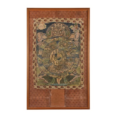 Lot 703 - A Tibetan painted thangka, first half of 20th century