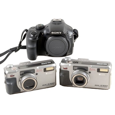 Lot 376 - Sony A3000 DSLR Body & 2 Ricoh RDC-5300 Digital Cameras