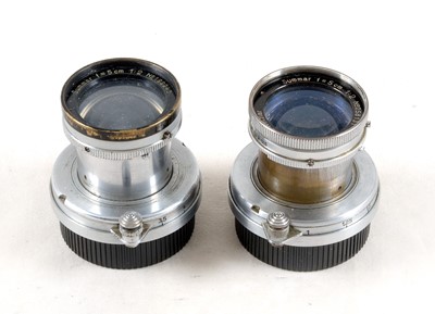 Lot 172 - 2 Leitz 5cm f2 Summar Screw Mount Lenses.
