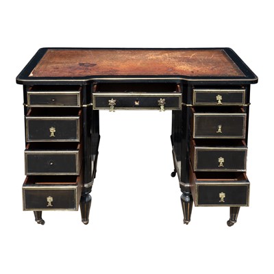 Lot 52 - A Victorian Aesthetic period ebonised writing desk by Edwards & Roberts