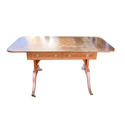 Lot 56 - A Regency style mahogany sofa 'games' table