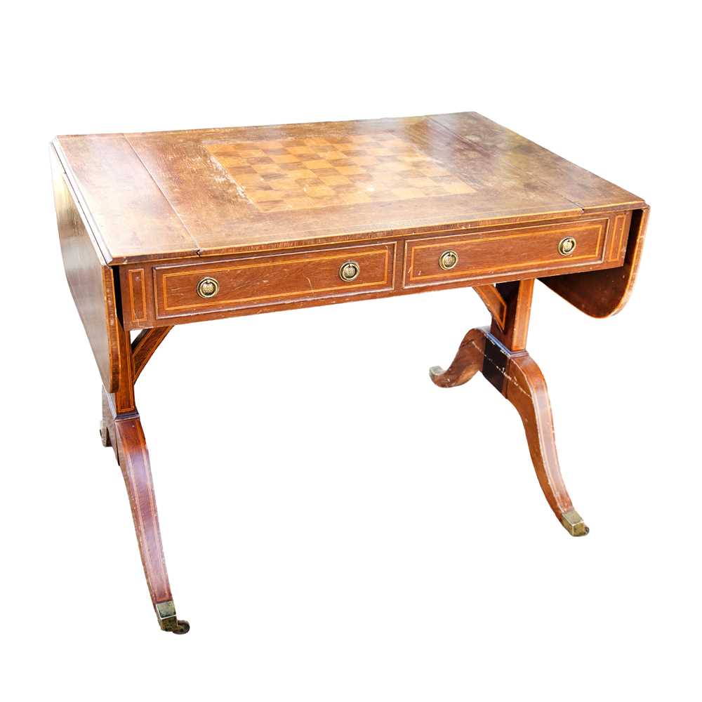 Lot 56 - A Regency style mahogany sofa 'games' table