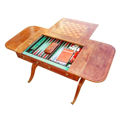 Lot 56 - A Regency style mahogany sofa 'games' table