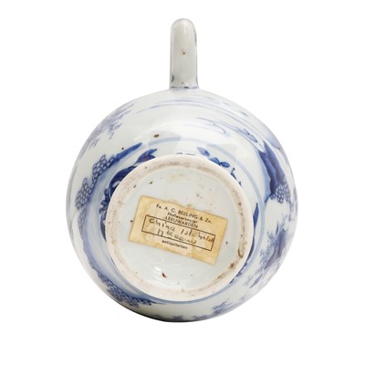 Lot 3 - A Chinese blue and white 'figural' jug, Transitional period, Chongzhen period