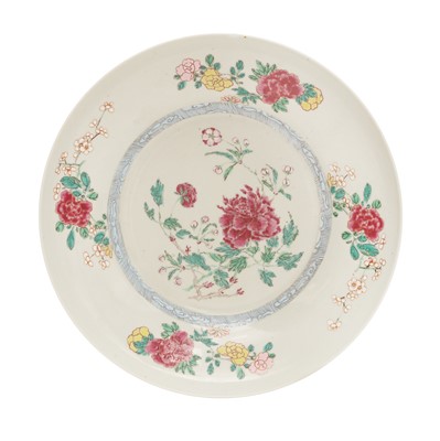 Lot 620 - A Chinese famille-rose 'blossoms' ogee bowl, 20th century, Yongzheng mark