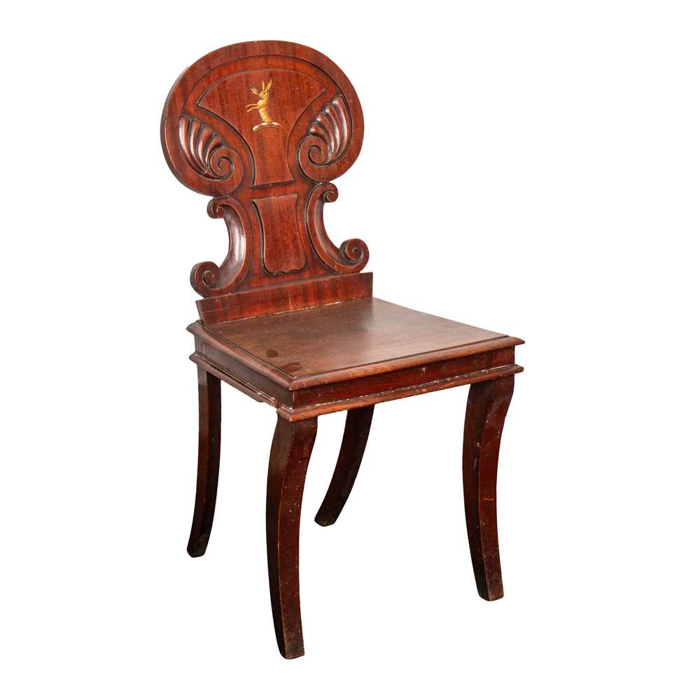 Lot 23 - A Regency mahogany hall chair