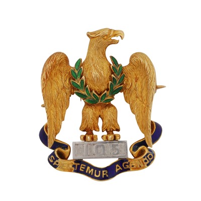 Lot 124 - A Royal Scots Greys cap badge brooch