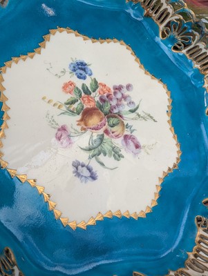 Lot 10 - A Vincennes Sèvres soft paste porcelain bleu céleste 'Corbeille Du Service' pierced basket