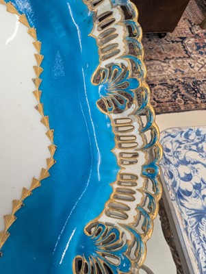 Lot 10 - A Vincennes Sèvres soft paste porcelain bleu céleste 'Corbeille Du Service' pierced basket