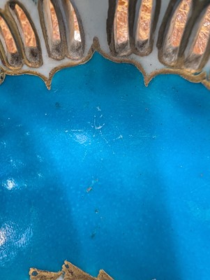 Lot 10 - A Vincennes Sèvres soft paste porcelain bleu céleste 'Corbeille Du Service' pierced basket