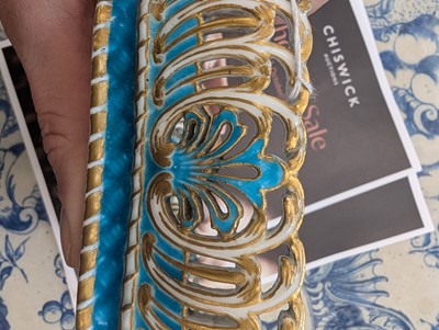 Lot 10 - A Vincennes Sèvres soft paste porcelain bleu céleste 'Corbeille Du Service' pierced basket