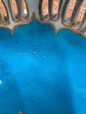 Lot 10 - A Vincennes Sèvres soft paste porcelain bleu céleste 'Corbeille Du Service' pierced basket