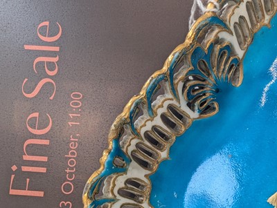 Lot 10 - A Vincennes Sèvres soft paste porcelain bleu céleste 'Corbeille Du Service' pierced basket