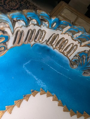 Lot 10 - A Vincennes Sèvres soft paste porcelain bleu céleste 'Corbeille Du Service' pierced basket