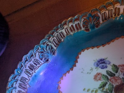 Lot 10 - A Vincennes Sèvres soft paste porcelain bleu céleste 'Corbeille Du Service' pierced basket