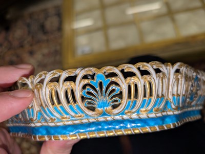 Lot 10 - A Vincennes Sèvres soft paste porcelain bleu céleste 'Corbeille Du Service' pierced basket