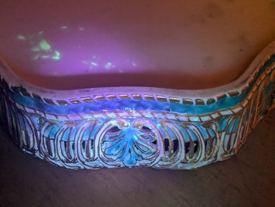 Lot 10 - A Vincennes Sèvres soft paste porcelain bleu céleste 'Corbeille Du Service' pierced basket