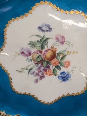 Lot 10 - A Vincennes Sèvres soft paste porcelain bleu céleste 'Corbeille Du Service' pierced basket