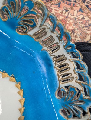 Lot 10 - A Vincennes Sèvres soft paste porcelain bleu céleste 'Corbeille Du Service' pierced basket