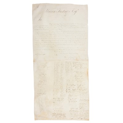 Lot 59 - Hastings...gratulatory letter signed by 178 officers.. Bengal Army