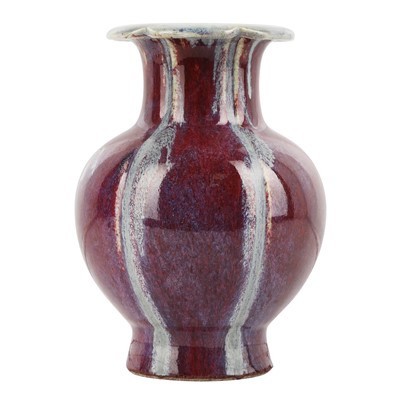 Lot 293 - A Chinese flambé-glazed 'pomegranate' vase, Qing dynasty, 19th century