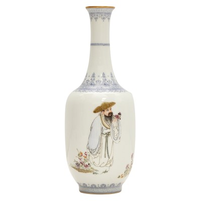 Lot 354 - A Chinese famille-rose 'figural' vase, Republic period