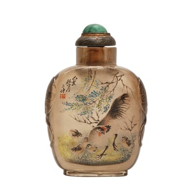 Lot 243 - A Chinese inside-painted glass snuff bottle, signed Erzhong, dated 1899
