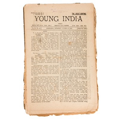 Lot 56 - Gandhi. 'Young India' journal. original issues, 1921-22