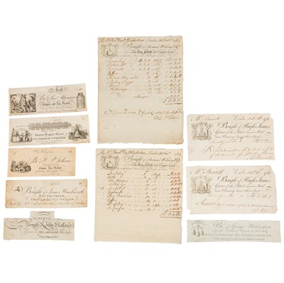 Lot 40 - Tea Merchants & Grocers invoices & receipts. C. 18th & c.19th.