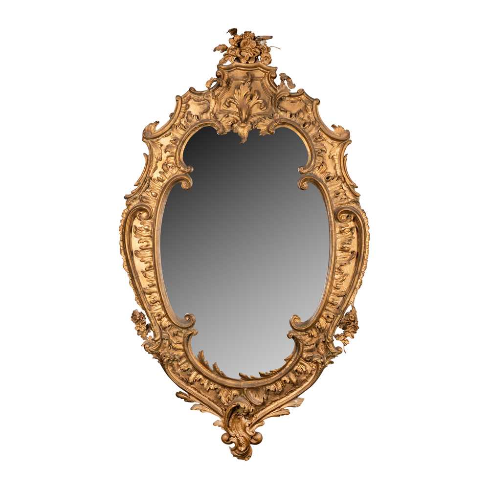 Lot 85 - A 19th century giltwood and gesso wall mirror
