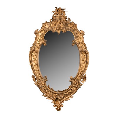 Lot 143 - A 19th century giltwood and gesso wall mirror