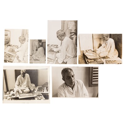 Lot 78 - Photography. Jamini Roy at work, [1942]