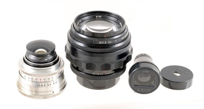 Lot 332 - M42 Jupiter 8 85mm f2 & 35mm L39 Lenses.