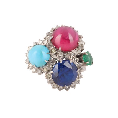 Lot 342 - A gem set cocktail ring