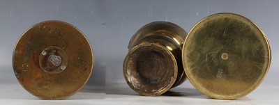 Lot 297 - A First World War heavy brass military shell...