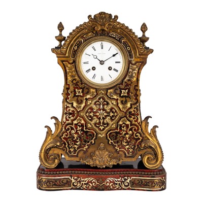 Lot 108 - A French Napoleon III period boulle work bracket clock and wall bracket, by Leroy A Paris