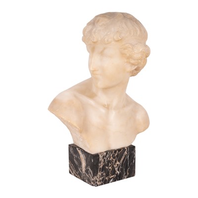 Lot 60 - Guglielmo Pugi (Italian, 1850-1915), Carrara marble bust of Apollo