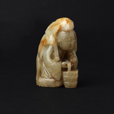 Lot 579 - A Chinese jade 'Yanzi' group, 18th/19th century