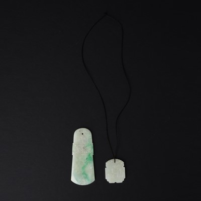 Lot 96 - Two Chinese jade plaques, Qing dynasty, 18th/19th century