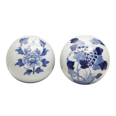 Lot 451 - Four Chinese blue and white 'floral' lids, 18th/19th century