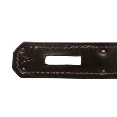 Lot 100 - Hermes Brown Box Kelly Sellier 32
