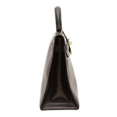 Lot 100 - Hermes Brown Box Kelly Sellier 32