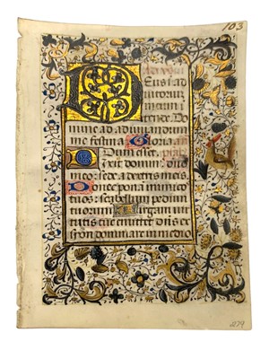 Lot 7 - Leaf from a Book of Hours, Leaf from a Book of Hours, vellum. Flanders. [c. 15th.]
