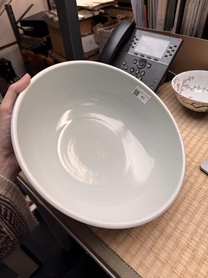 Lot 61 - A Chinese Ming-style blue and white 'dice' bowl, Yongzheng mark and possibly of the period