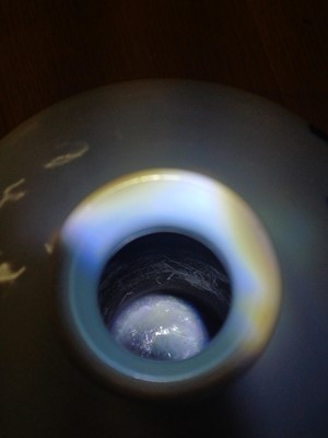 Lot 83 - A Chinese blue and white and copper-red 'butterfly' vase, 19th / 20th century