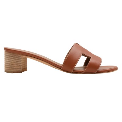 Lot 109 - Hermes Gold Oasis Heel Sandal - Size 37
