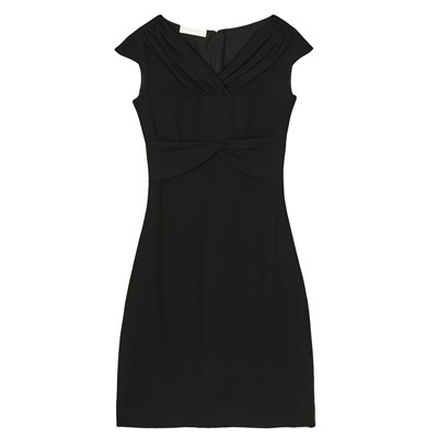 Lot 515 - Valentino Black Wool Crepe Sleeveless Dress - Size US 6