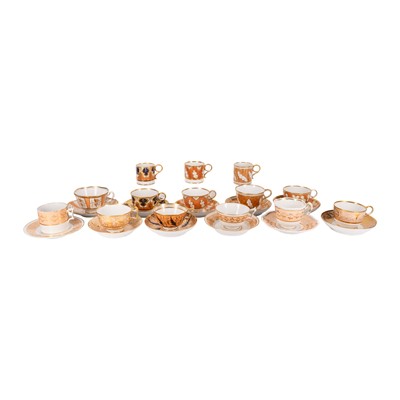Lot 19 - A group of Worcester Flight Barr & Barr, and Barr Flight Barr cups and saucers